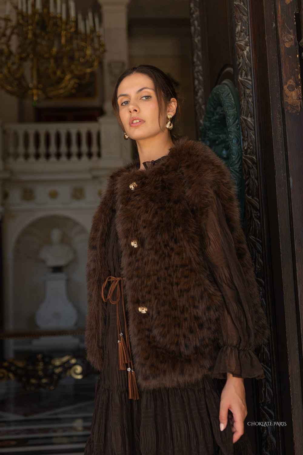 Leopard Faux Fur Sleeveless Vest ~ One size