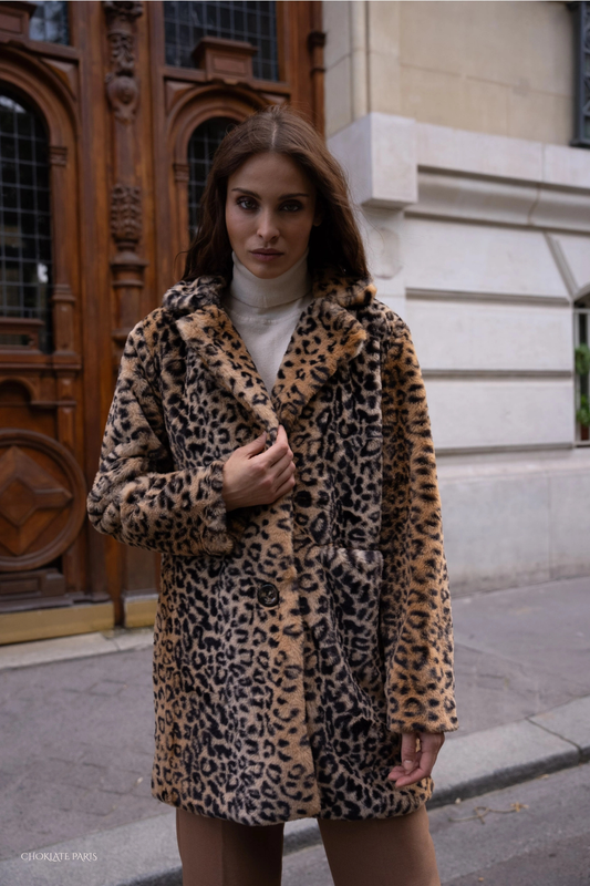 COMING SOON .... Leopard faux fur coat ~ One Size