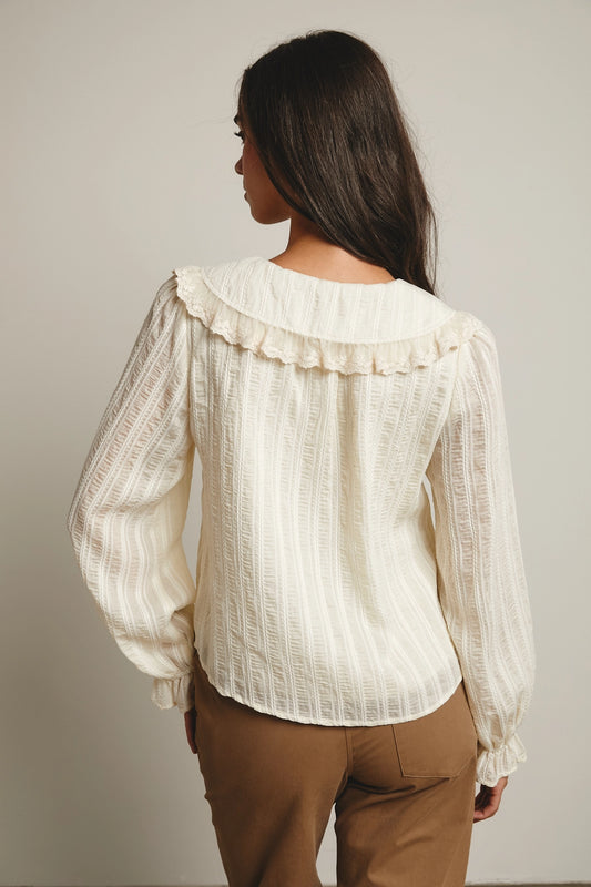 Ruffled Cream Blouse